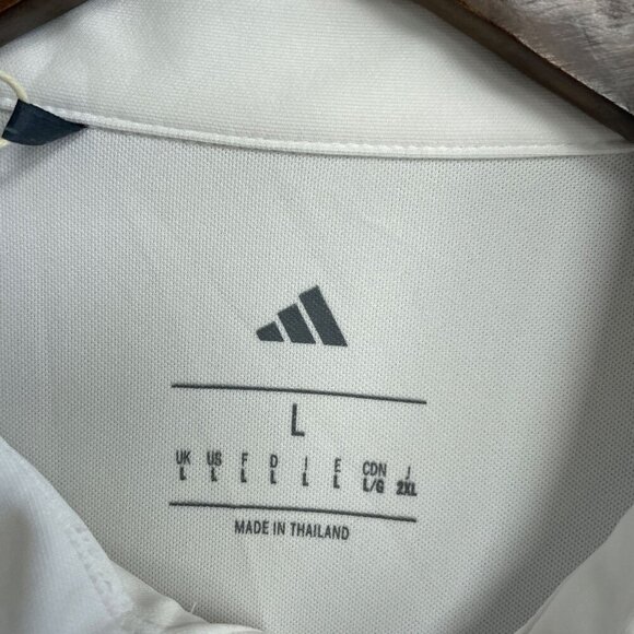 NEW Adidas Men's L White Polo Golf Shirt - Picture 3 of 6